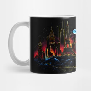 Paris Cyber Gothic Vision A Cyberpunk Gothic Cityscape Mug